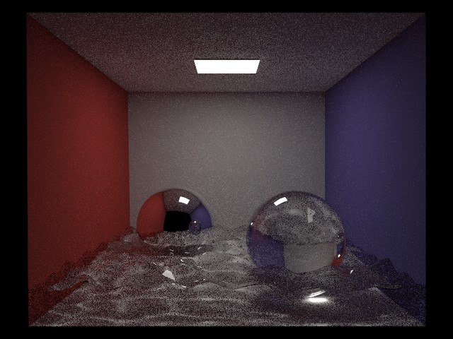 Caustic scene using bad adaptive sampling